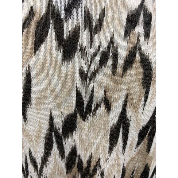 Chicos Additions Linen & Rayon Open-Front Cardigan Size 3 Beige & Black - Picture 5 of 7